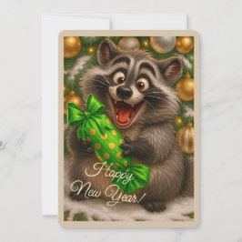 アライグマのクリスマスカード シーズンカード