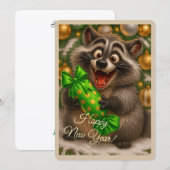 アライグマのクリスマスカード シーズンカード (正面/裏面)