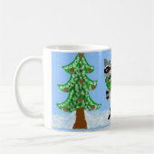 アライグマのクリスマスシーン コーヒーマグカップ (左)