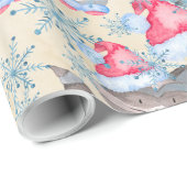 アライグマのクリスマスパターン ラッピングペーパー (ロールコーナー)