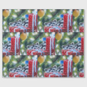 アライグマのクリスマスプレゼントのピーク ラッピングペーパー (フラット)