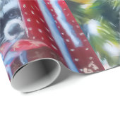 アライグマのクリスマスプレゼントのピーク ラッピングペーパー (ロールコーナー)