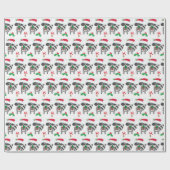 アライグマのクリスマス包装紙 ラッピングペーパー (フラット)