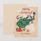 アライグマのクリスマス シーズンカード (正面/裏面)