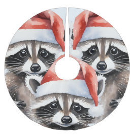 アライグマのクリスマス ブラッシュドポリエステルツリースカート
