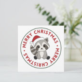 アライグマのクリスマス　雪　冬のアライグマたち 招待状 (スタンド正面)