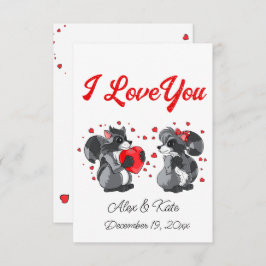 アライグマのグリーティングカード サンキューカード