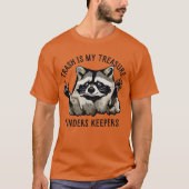 アライグマのゴミ宝物面白いユニセックスTシャツ Tシャツ (正面)