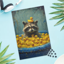 アライグマのゴム製のアヒルのプールジグソーパズル
