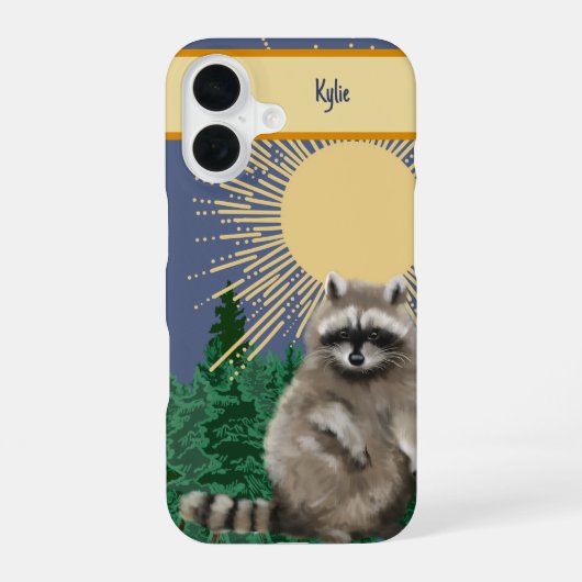 アライグマのスマホケース iPhone 16ケース (裏面)