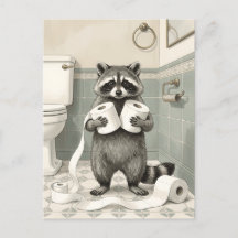 アライグマのトイレットペーパー泥棒のユーモラスなバスルームグッズ