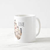 アライグマのハートのギフト コーヒーマグカップ (正面右)