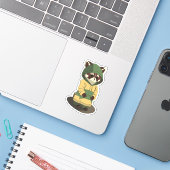 アライグマのバロン シール (ノートパソコンとiPhone)