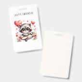 アライグマのパイロットの誕生日 バッジ (正面＆裏面)