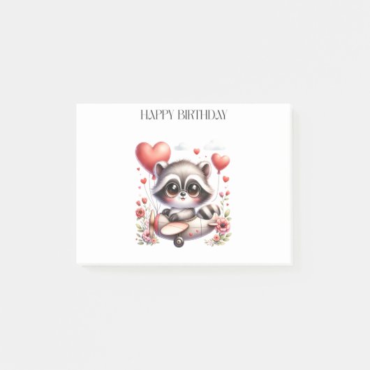 アライグマのパイロットの誕生日 ポストイット (正面)