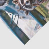 アライグマのパイロット飛行機 面白い野生動物 薄葉紙 (詳細)