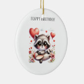 アライグマのパイロット 誕生日 セラミックオーナメント (右)