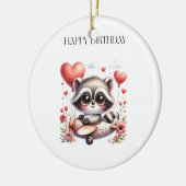 アライグマのパイロット 誕生日 セラミックオーナメント (左)