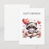 アライグマのパイロット 誕生日 セーブザデート (正面/裏面)