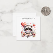 アライグマのパイロット 誕生日 ノートカード (正面/裏面インサイチュ)