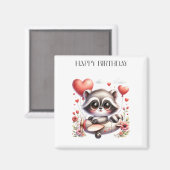 アライグマのパイロット 誕生日 マグネット (正面/裏面)