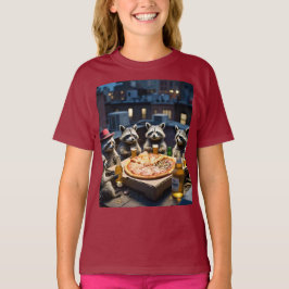 アライグマのピザパーティー Tシャツ