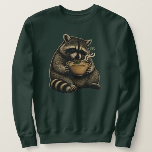 アライグマのホットスープ スウェットシャツ (デザイン正面)