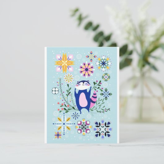 アライグマの休日のおもしろいのデザインカード シーズンカード (スタンド正面)