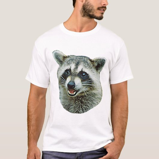 アライグマの写真の信号器のTシャツ Tシャツ (正面)