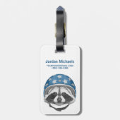 アライグマの向こう見ずは|あなたの名前を加えます ラゲッジタグ (裏面縦)