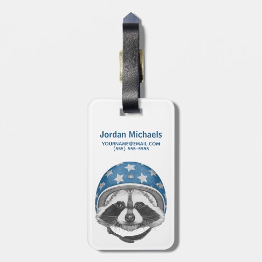 アライグマの向こう見ずは|あなたの名前を加えます ラゲッジタグ (裏面縦)