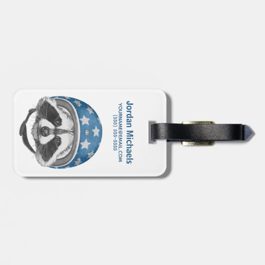 アライグマの向こう見ずは|あなたの名前を加えます ラゲッジタグ (裏面横)