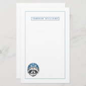 アライグマの向こう見ずは|あなたの名前を加えます 便箋 (正面/裏面)