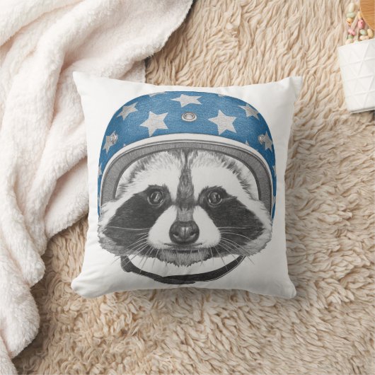 アライグマの向こう見ず クッション (ブランケット)