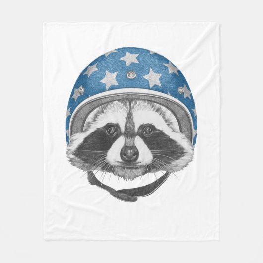 アライグマの向こう見ず フリースブランケット (正面)