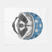 アライグマの向こう見ず フリースブランケット (正面(横))