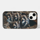 アライグマの家族 iPhoneケース (裏面横)