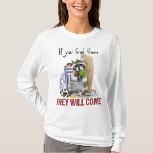 アライグマの屑の強盗の女性の長袖 Tシャツ