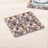 アライグマの束 スクエアペーパーコースター (アングル)