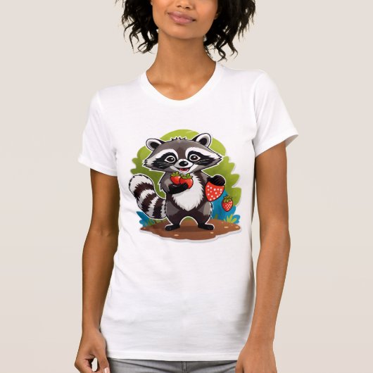 アライグマの森の探検家 Tシャツ (正面)