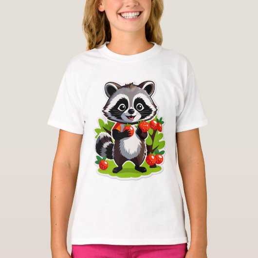 アライグマの森の探検家 Tシャツ (正面)