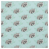 アライグマの水彩画 赤ちゃん部屋のインテリア 森の動物 ファブリック (見本)