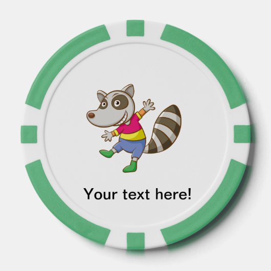 アライグマの漫画 ポーカーチップ (正面)
