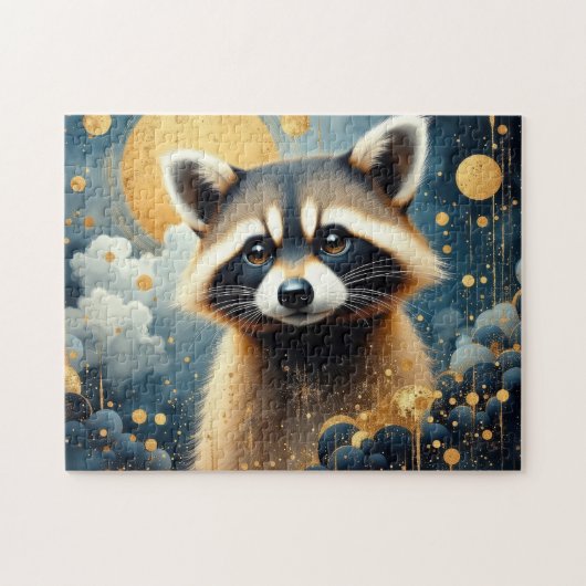 アライグマの絵 ジグソーパズル (横)