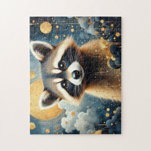 アライグマの絵 ジグソーパズル (縦)