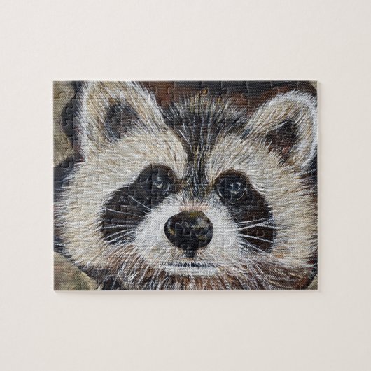 アライグマの絵 ジグソーパズル (横)