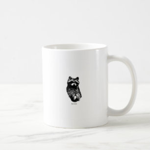 アライグマの線画のロゴ コーヒーマグカップ