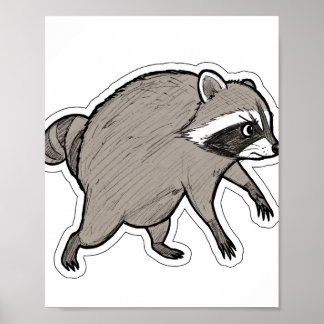 アライグマの肖像画 ポスター