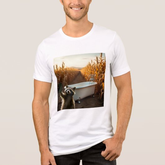 アライグマの自撮り 1 トライブレンドTシャツ (正面)