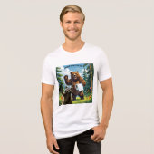 アライグマの自撮り 5 トライブレンドＴシャツ (正面全面)